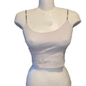 💙 Bebe White Crop Top / Sport Bra Size L